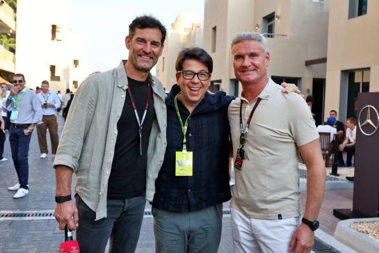(L to R): Mark Webber (AUS) Channel 4 Presenter / Driver Manager with Michael McIntyre (GBR) Comedian and David Coulthard (GBR) Channel 4 F1 Commentator.
07.12.2024. Formula 1 World Championship, Rd 24, Abu Dhabi Grand Prix, Yas Marina Circuit, Abu Dhabi, Qualifying Day.
- www.xpbimages.com, EMail: requests@xpbimages.com © Copyright: Moy / XPB Images
