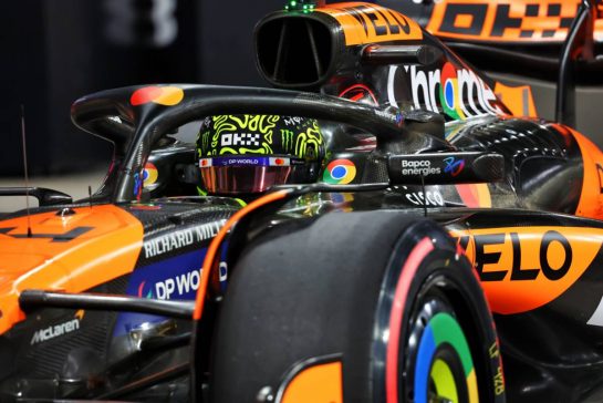 Pole sitter Lando Norris (GBR) McLaren MCL38 in qualifying parc ferme.
07.12.2024. Formula 1 World Championship, Rd 24, Abu Dhabi Grand Prix, Yas Marina Circuit, Abu Dhabi, Qualifying Day.
- www.xpbimages.com, EMail: requests@xpbimages.com © Copyright: Charniaux / XPB Images