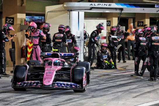 Pierre Gasly (FRA) Alpine F1 Team A524 makes a pit stop.
08.12.2024. Formula 1 World Championship, Rd 24, Abu Dhabi Grand Prix, Yas Marina Circuit, Abu Dhabi, Race Day.
- www.xpbimages.com, EMail: requests@xpbimages.com © Copyright: Batchelor / XPB Images