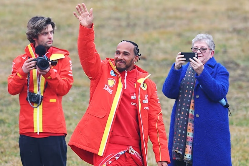 Hamilton’s first day of running with Ferrari in pictures