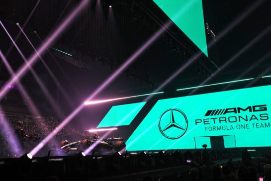 Mercedes AMG F1 W16.
18.02.2025. Formula One World Championship, F1 75 Live. O2 Arena, London, England.
- www.xpbimages.com, EMail: requests@xpbimages.com © Copyright: Batchelor / XPB Images