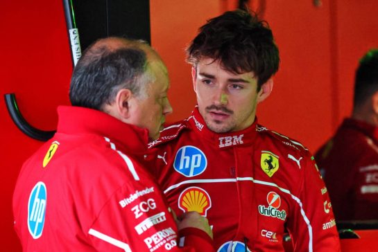 (L to R): Frederic Vasseur (FRA) Ferrari Team Principal with Charles Leclerc (MON) Ferrari.
26.02.2025. Formula 1 Testing, Sakhir, Bahrain, Day One.
- www.xpbimages.com, EMail: requests@xpbimages.com © Copyright: Batchelor / XPB Images