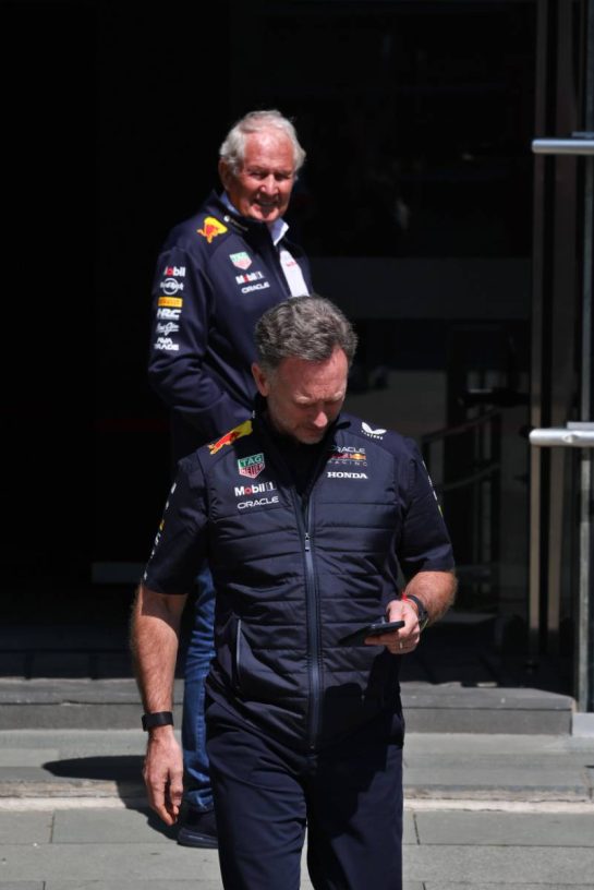 Christian Horner (GBR) Red Bull Racing Team Principal and Dr Helmut Marko (AUT) Red Bull Motorsport Consultant.
21.03.2025. Formula 1 World Championship, Rd 2, Chinese Grand Prix, Shanghai, China, Sprint Qualifying Day.
- www.xpbimages.com, EMail: requests@xpbimages.com © Copyright: Moy / XPB Images