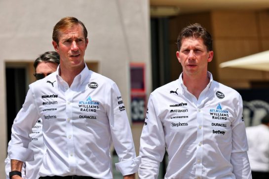 (L to R): James Matthews (GBR) Eden Rock Group CEO - Atlassian Williams Racing Board Member with James Vowles (GBR) Atlassian Williams Racing Team Principal.
11.04.2025. Formula 1 World Championship, Rd 4, Bahrain Grand Prix, Sakhir, Bahrain, Practice Day
- www.xpbimages.com, EMail: requests@xpbimages.com © Copyright: Moy / XPB Images