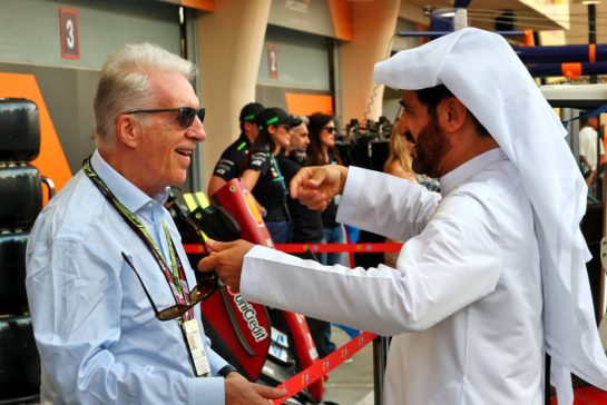 (L to R): Piero Ferrari (ITA) Ferrari Vice-President with Mohammed Bin Sulayem (UAE) FIA President.
12.04.2025. Formula 1 World Championship, Rd 4, Bahrain Grand Prix, Sakhir, Bahrain, Qualifying Day.
- www.xpbimages.com, EMail: requests@xpbimages.com © Copyright: Batchelor / XPB Images