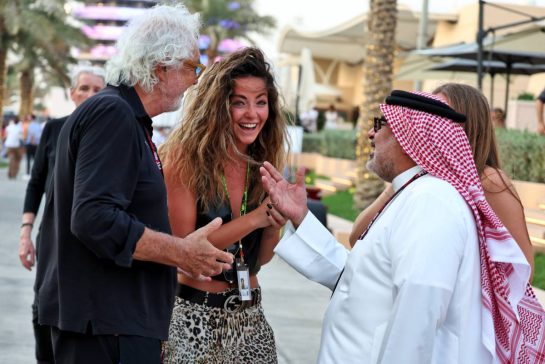 (L to R): Flavio Briatore (ITA) Alpine F1 Team Executive Advisor with Crown Prince Shaikh Salman bin Isa Hamad Al Khalifa (BRN) with Greta Zuccarello (ITA) and Muhammed Al Khalifa (BRN) Bahrain Circuit Chairman.
12.04.2025. Formula 1 World Championship, Rd 4, Bahrain Grand Prix, Sakhir, Bahrain, Qualifying Day.
- www.xpbimages.com, EMail: requests@xpbimages.com © Copyright: Moy / XPB Images