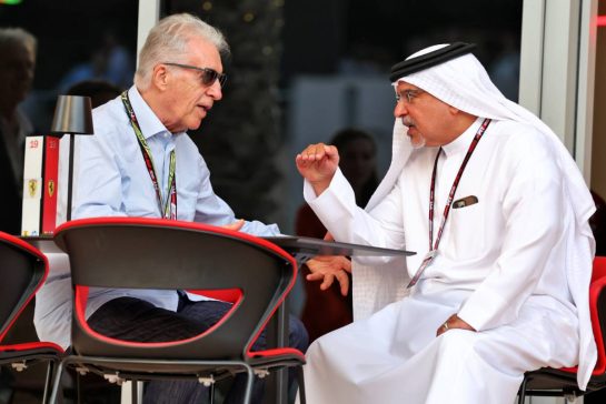 (L to R): Piero Ferrari (ITA) Ferrari Vice-President with Crown Prince Shaikh Salman bin Isa Hamad Al Khalifa (BRN).
12.04.2025. Formula 1 World Championship, Rd 4, Bahrain Grand Prix, Sakhir, Bahrain, Qualifying Day.
- www.xpbimages.com, EMail: requests@xpbimages.com © Copyright: Moy / XPB Images