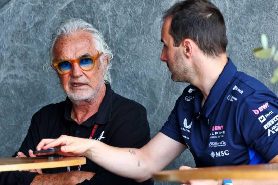 Flavio Briatore (ITA) Alpine F1 Team Executive Advisor with Oliver Oakes (GBR) Alpine F1 Team Team Principal.
19.04.2025. Formula 1 World Championship, Rd 5, Saudi Arabian Grand Prix, Jeddah, Saudi Arabia, Qualifying Day.
- www.xpbimages.com, EMail: requests@xpbimages.com © Copyright: Batchelor / XPB Images