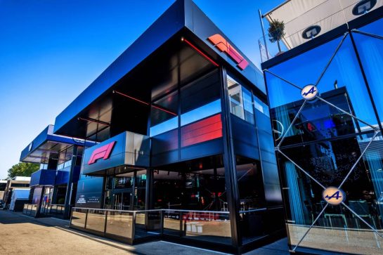 F1 motorhome in the paddock.
15.05.2025. Formula 1 World Championship, Rd 7, Emilia Romagna Grand Prix, Imola, Italy, Preparation Day.
- www.xpbimages.com, EMail: requests@xpbimages.com © Copyright: Bearne / XPB Images