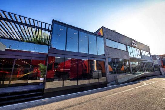 Mercedes AMG F1 motorhome in the paddock.
15.05.2025. Formula 1 World Championship, Rd 7, Emilia Romagna Grand Prix, Imola, Italy, Preparation Day.
- www.xpbimages.com, EMail: requests@xpbimages.com © Copyright: Bearne / XPB Images
