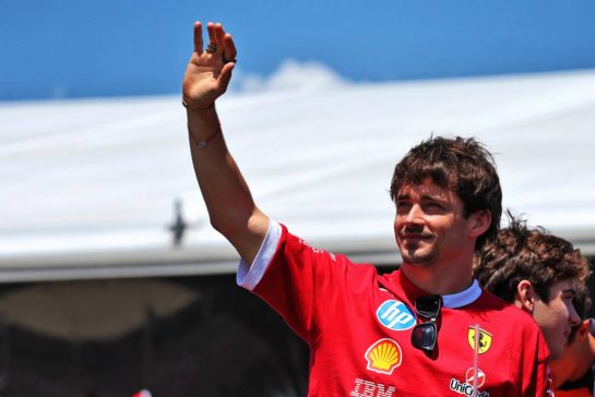 Charles Leclerc (MON) Ferrari on the drivers' parade.
18.05.2025. Formula 1 World Championship, Rd 7, Emilia Romagna Grand Prix, Imola, Italy, Race Day.
- www.xpbimages.com, EMail: requests@xpbimages.com © Copyright: Moy / XPB Images