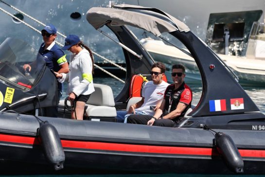 Oliver Bearman (GBR) Haas F1 Team with Martin Poole (GBR) Haas F1 Team Personal Trainer.
22.05.2025. Formula 1 World Championship, Rd 8, Monaco Grand Prix, Monte Carlo, Monaco, Preparation Day.
- www.xpbimages.com, EMail: requests@xpbimages.com © Copyright: Moy / XPB Images