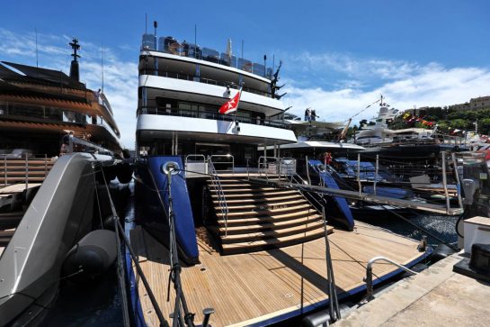 Force Blue - the boat of Flavio Briatore (ITA) Alpine F1 Team Executive Advisor, in the Monaco Harbour.
22.05.2025. Formula 1 World Championship, Rd 8, Monaco Grand Prix, Monte Carlo, Monaco, Preparation Day.
- www.xpbimages.com, EMail: requests@xpbimages.com © Copyright: Moy / XPB Images