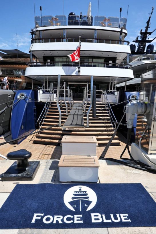 Force Blue - the boat of Flavio Briatore (ITA) Alpine F1 Team Executive Advisor, in the Monaco Harbour.
22.05.2025. Formula 1 World Championship, Rd 8, Monaco Grand Prix, Monte Carlo, Monaco, Preparation Day.
- www.xpbimages.com, EMail: requests@xpbimages.com © Copyright: Moy / XPB Images