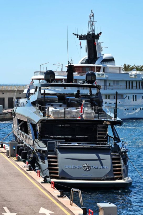 Unleash the Lion - the boat of Max Verstappen (NLD) Red Bull Racing, in the Monaco Harbour.
22.05.2025. Formula 1 World Championship, Rd 8, Monaco Grand Prix, Monte Carlo, Monaco, Preparation Day.
- www.xpbimages.com, EMail: requests@xpbimages.com © Copyright: Moy / XPB Images