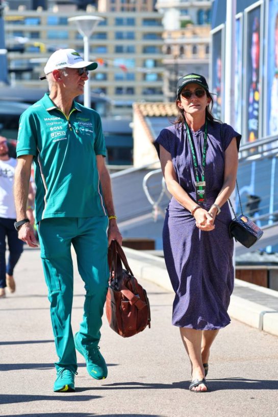 (L to R): Adrian Newey (GBR) Aston Martin F1 Team Managing Technical Partner with his wife with his wife Amanda Newey (GBR).
22.05.2025. Formula 1 World Championship, Rd 8, Monaco Grand Prix, Monte Carlo, Monaco, Preparation Day.
- www.xpbimages.com, EMail: requests@xpbimages.com © Copyright: Batchelor / XPB Images