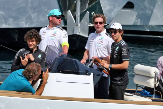 Andrea Kimi Antonelli (ITA) Mercedes AMG F1 on a boat in the harbour.
24.05.2025. Formula 1 World Championship, Rd 8, Monaco Grand Prix, Monte Carlo, Monaco, Qualifying Day.
- www.xpbimages.com, EMail: requests@xpbimages.com © Copyright: Moy / XPB Images