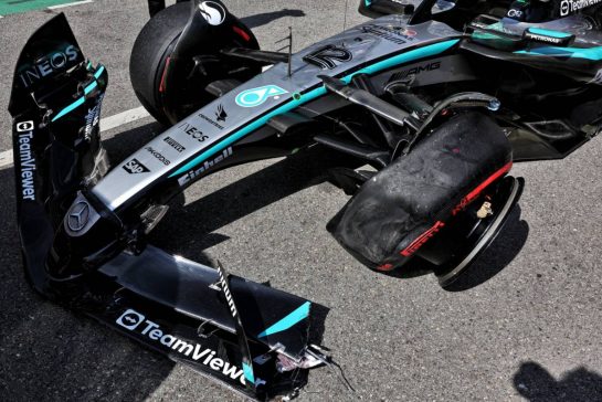 Damaged Mercedes AMG F1 W16 of Andrea Kimi Antonelli (ITA), who crashed in qualifying.
24.05.2025. Formula 1 World Championship, Rd 8, Monaco Grand Prix, Monte Carlo, Monaco, Qualifying Day.
- www.xpbimages.com, EMail: requests@xpbimages.com © Copyright: Moy / XPB Images