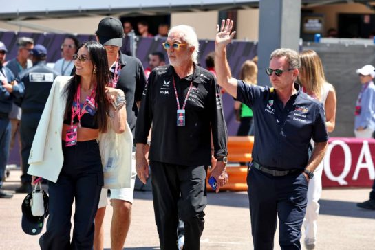 Christian Horner (GBR) Red Bull Racing Team Principal and Flavio Briatore (ITA) Alpine F1 Team Executive Advisor.
25.05.2025. Formula 1 World Championship, Rd 8, Monaco Grand Prix, Monte Carlo, Monaco, Race Day.
- www.xpbimages.com, EMail: requests@xpbimages.com © Copyright: Moy / XPB Images