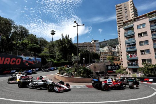 Lewis Hamilton (GBR) Ferrari SF-25 leads Esteban Ocon (FRA) Haas VF-25.
25.05.2025. Formula 1 World Championship, Rd 8, Monaco Grand Prix, Monte Carlo, Monaco, Race Day.
- www.xpbimages.com, EMail: requests@xpbimages.com © Copyright: Moy / XPB Images