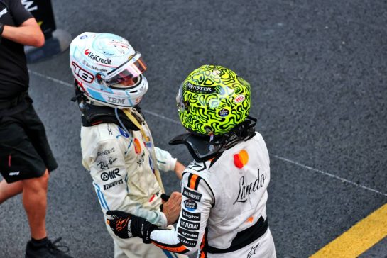 (L to R): Second placed Charles Leclerc (MON) Ferrari with race winner Lando Norris (GBR) McLaren in parc ferme.
25.05.2025. Formula 1 World Championship, Rd 8, Monaco Grand Prix, Monte Carlo, Monaco, Race Day.
- www.xpbimages.com, EMail: requests@xpbimages.com © Copyright: Batchelor / XPB Images