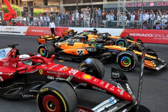 Charles Leclerc (MON) Ferrari SF-25; Lando Norris (GBR) McLaren MCL39; and Oscar Piastri (AUS) McLaren MCL39 in parc ferme.
25.05.2025. Formula 1 World Championship, Rd 8, Monaco Grand Prix, Monte Carlo, Monaco, Race Day.
- www.xpbimages.com, EMail: requests@xpbimages.com © Copyright: Bearne / XPB Images