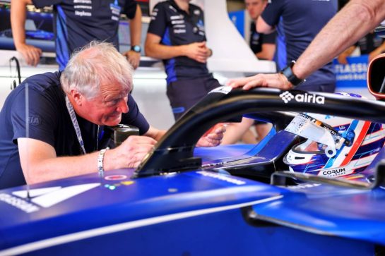 Jo Bauer (GER) FIA Delegate with Victor Martins (FRA) Atlassian Williams Racing FW47 Academy Driver.
29.05.2025. Formula 1 World Championship, Rd 9, Spanish Grand Prix, Barcelona, Spain, Preparation Day.
- www.xpbimages.com, EMail: requests@xpbimages.com © Copyright: Batchelor / XPB Images
