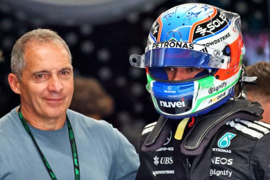 Andrea Kimi Antonelli (ITA) Mercedes AMG F1 with his father Marco Antonelli (ITA).
30.05.2025 Formula 1 World Championship, Rd 9, Spanish Grand Prix, Barcelona, Spain, Practice Day.
- www.xpbimages.com, EMail: requests@xpbimages.com © Copyright: Batchelor / XPB Images