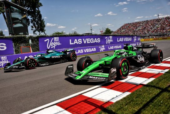 Nico Hulkenberg (GER) Sauber C45 and Lance Stroll (CDN) Aston Martin F1 Team AMR25.
13.06.2025. Formula 1 World Championship, Rd 10, Canadian Grand Prix, Montreal, Canada, Practice Day.
- www.xpbimages.com, EMail: requests@xpbimages.com © Copyright: Charniaux / XPB Images