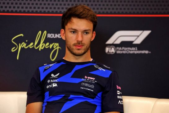 Pierre Gasly (FRA) Alpine F1 Team in the FIA Press Conference.
26.06.2025. Formula 1 World Championship, Rd 11, Austrian Grand Prix, Spielberg, Austria, Preparation Day.
- www.xpbimages.com, EMail: requests@xpbimages.com © Copyright: Moy / XPB Images