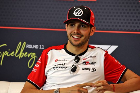 Esteban Ocon (FRA) Haas F1 Team in the FIA Press Conference.
26.06.2025. Formula 1 World Championship, Rd 11, Austrian Grand Prix, Spielberg, Austria, Preparation Day.
- www.xpbimages.com, EMail: requests@xpbimages.com © Copyright: Moy / XPB Images