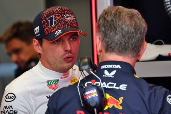 (L to R): Max Verstappen (NLD) Red Bull Racing with Christian Horner (GBR) Red Bull Racing Team Principal.
27.06.2025. Formula 1 World Championship, Rd 11, Austrian Grand Prix, Spielberg, Austria, Practice Day.
- www.xpbimages.com, EMail: requests@xpbimages.com © Copyright: Batchelor / XPB Images