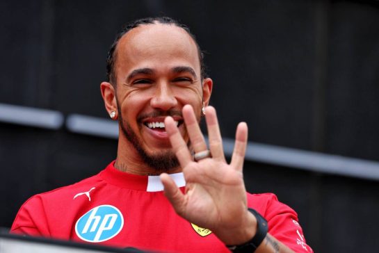 Lewis Hamilton (GBR) Ferrari on the FanZone Stage.
27.06.2025. Formula 1 World Championship, Rd 11, Austrian Grand Prix, Spielberg, Austria, Practice Day.
- www.xpbimages.com, EMail: requests@xpbimages.com © Copyright: Moy / XPB Images