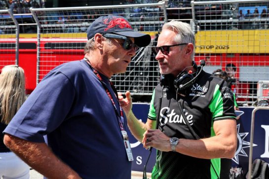 (L to R): Gerhard Berger (AUT) on the grid with Jonathan Wheatley (GBR) Sauber Team Principal.
29.06.2025. Formula 1 World Championship, Rd 11, Austrian Grand Prix, Spielberg, Austria, Race Day.
- www.xpbimages.com, EMail: requests@xpbimages.com © Copyright: Moy / XPB Images