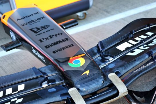 McLaren MCL39 nosecone.
03.07.2025. Formula 1 World Championship, Rd 12, British Grand Prix, Silverstone, England, Preparation Day.
- www.xpbimages.com, EMail: requests@xpbimages.com © Copyright: Batchelor / XPB Images