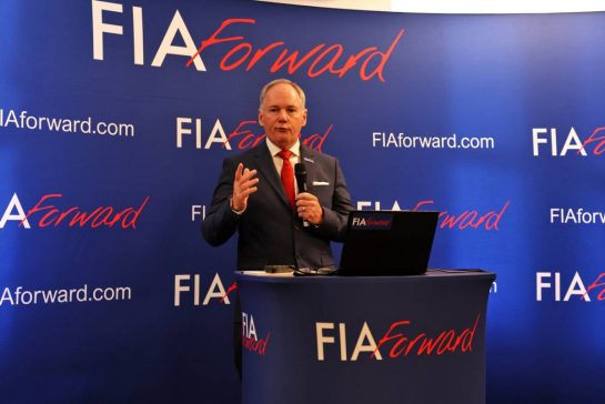 Tim Mayer (USA) FIA Forward announces his running for FIA Presidency at a Media Briefing at Whittlebury Hall.
04.07.2025. Formula 1 World Championship, Rd 12, British Grand Prix, Silverstone, England, Practice Day.
- www.xpbimages.com, EMail: requests@xpbimages.com © Copyright: Moy / XPB Images