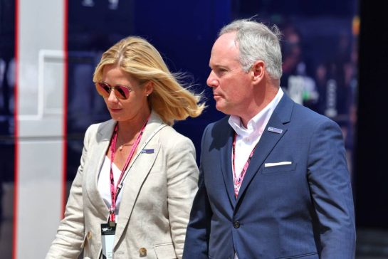 Tim Mayer (USA) FIA Forward with his wife Katie Kennedy Mayer (USA).
04.07.2025. Formula 1 World Championship, Rd 12, British Grand Prix, Silverstone, England, Practice Day.
- www.xpbimages.com, EMail: requests@xpbimages.com © Copyright: Moy / XPB Images