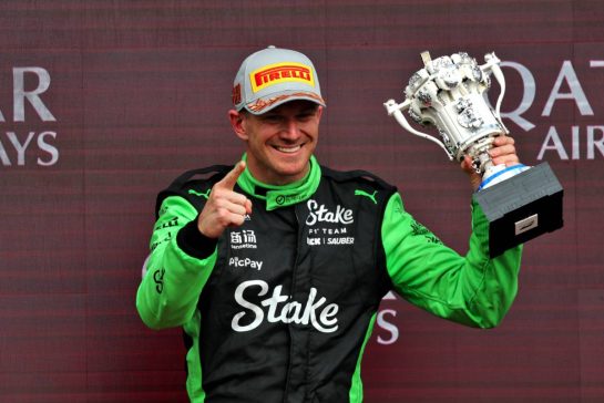 Nico Hulkenberg (GER) Sauber celebrates his third position on the podium.
06.07.2025. Formula 1 World Championship, Rd 12, British Grand Prix, Silverstone, England, Race Day.
- www.xpbimages.com, EMail: requests@xpbimages.com © Copyright: Batchelor / XPB Images