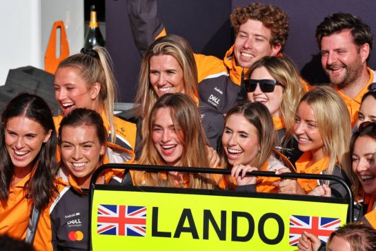 McLaren celebrates a 1-2 finish.
06.07.2025. Formula 1 World Championship, Rd 12, British Grand Prix, Silverstone, England, Race Day.
- www.xpbimages.com, EMail: requests@xpbimages.com © Copyright: Moy / XPB Images