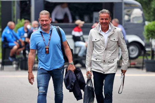 (L to R):  Jos Verstappen (NLD) with Raymond Vermeulen (NLD) Driver Manager.
24.07.2025. Formula 1 World Championship, Rd 13, Belgian Grand Prix, Spa Francorchamps, Belgium, Preparation Day.
- www.xpbimages.com, EMail: requests@xpbimages.com © Copyright: Bearne / XPB Images