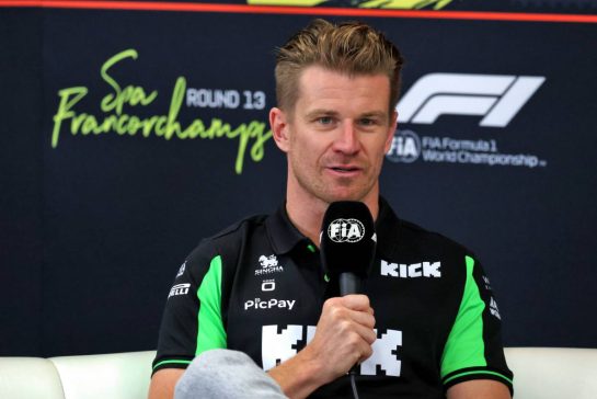 Nico Hulkenberg (GER) Sauber in the FIA Press Conference.
24.07.2025. Formula 1 World Championship, Rd 13, Belgian Grand Prix, Spa Francorchamps, Belgium, Preparation Day.
- www.xpbimages.com, EMail: requests@xpbimages.com © Copyright: Moy / XPB Images