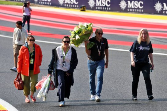 Nathalie Hubert (FRA) with Bruno Michel (FRA) F2 and F3 Chief Executive Officer, on their way to pay their respects to Anthoine Hubert.
24.07.2025. Formula 1 World Championship, Rd 13, Belgian Grand Prix, Spa Francorchamps, Belgium, Preparation Day.
- www.xpbimages.com, EMail: requests@xpbimages.com © Copyright: Moy / XPB Images