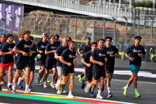 Pierre Gasly (FRA) Alpine F1 Team leads a lap of the circuit run in memory of Anthoine Hubert.
24.07.2025. Formula 1 World Championship, Rd 13, Belgian Grand Prix, Spa Francorchamps, Belgium, Preparation Day.
- www.xpbimages.com, EMail: requests@xpbimages.com © Copyright: Moy / XPB Images