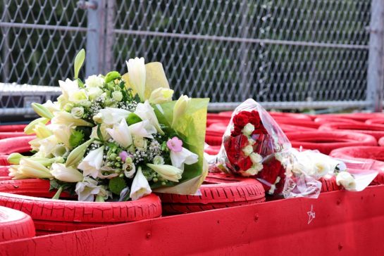 Floral tributes laid in memory of Anthoine Hubert.
24.07.2025. Formula 1 World Championship, Rd 13, Belgian Grand Prix, Spa Francorchamps, Belgium, Preparation Day.
- www.xpbimages.com, EMail: requests@xpbimages.com © Copyright: Moy / XPB Images