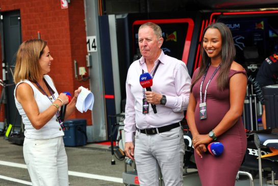 (L to R): Natalie Pinkham (GBR) Sky Sports Presenter with Martin Brundle (GBR) Sky Sports F1 Commentator and Naomi Schiff (RWA) / (BEL) Sky Sports F1 Presenter.
26.07.2025. Formula 1 World Championship, Rd 13, Belgian Grand Prix, Spa Francorchamps, Belgium, Sprint and Qualifying Day.
- www.xpbimages.com, EMail: requests@xpbimages.com © Copyright: Batchelor / XPB Images