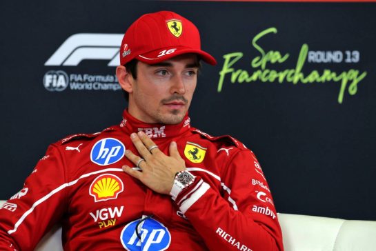 Charles Leclerc (MON) Ferrari in the post qualifying FIA Press Conference.
26.07.2025. Formula 1 World Championship, Rd 13, Belgian Grand Prix, Spa Francorchamps, Belgium, Sprint and Qualifying Day.
- www.xpbimages.com, EMail: requests@xpbimages.com © Copyright: Moy / XPB Images