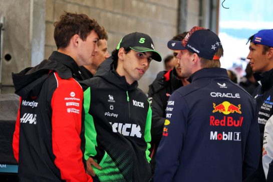 (L to R): Oliver Bearman (GBR) Haas F1 Team; Gabriel Bortoleto (BRA) Sauber; and Max Verstappen (NLD) Red Bull Racing on the drivers' parade.
27.07.2025. Formula 1 World Championship, Rd 13, Belgian Grand Prix, Spa Francorchamps, Belgium, Race Day.
- www.xpbimages.com, EMail: requests@xpbimages.com © Copyright: Moy / XPB Images