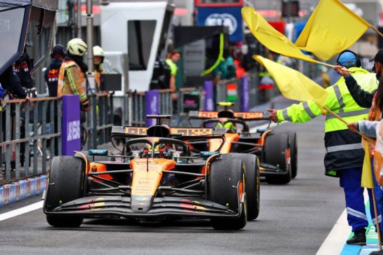 Race winner Oscar Piastri (AUS) McLaren MCL39 enters parc ferme.
27.07.2025. Formula 1 World Championship, Rd 13, Belgian Grand Prix, Spa Francorchamps, Belgium, Race Day.
- www.xpbimages.com, EMail: requests@xpbimages.com © Copyright: Batchelor / XPB Images