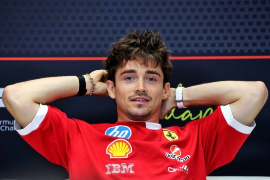 Charles Leclerc (MON) Ferrari in the FIA Press Conference.
31.07.2025. Formula 1 World Championship, Rd 14, Hungarian Grand Prix, Budapest, Hungary, Preparation Day.
- www.xpbimages.com, EMail: requests@xpbimages.com © Copyright: Bearne / XPB Images