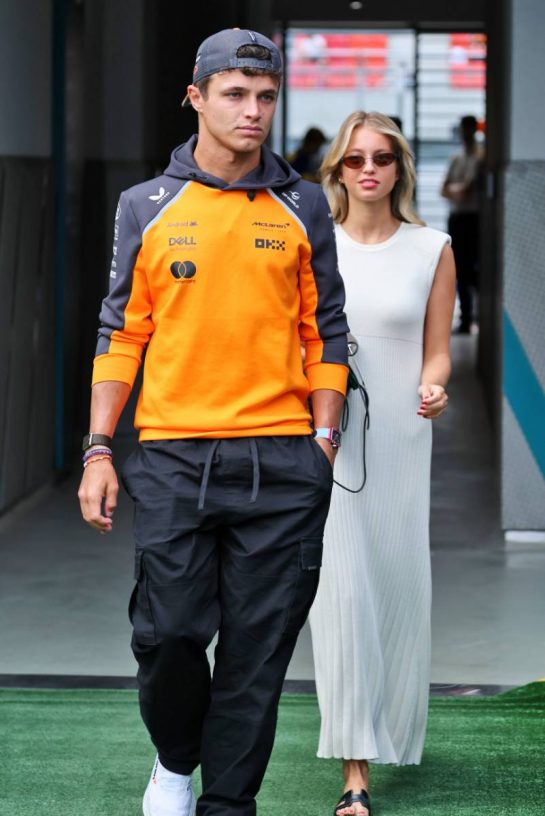 Lando Norris (GBR) McLaren with Margarida Corceiro (POR) Model and Actress.
02.08.2025. Formula 1 World Championship, Rd 14, Hungarian Grand Prix, Budapest, Hungary, Qualifying Day.
- www.xpbimages.com, EMail: requests@xpbimages.com © Copyright: Moy / XPB Images